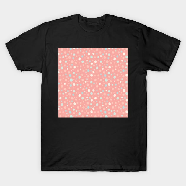 Pink Polka Dot Pattern T-Shirt by greenoriginals